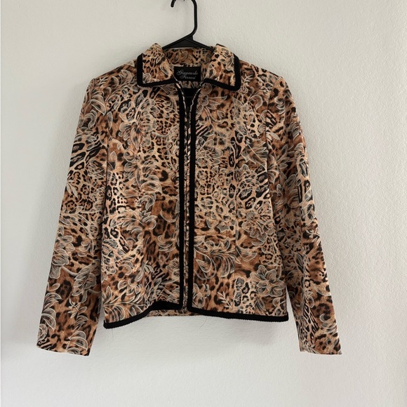 Vintage Giancarlo Ferrari Jungle Print Blazer Zip Up Jacket size 6 - Picture 11 of 16